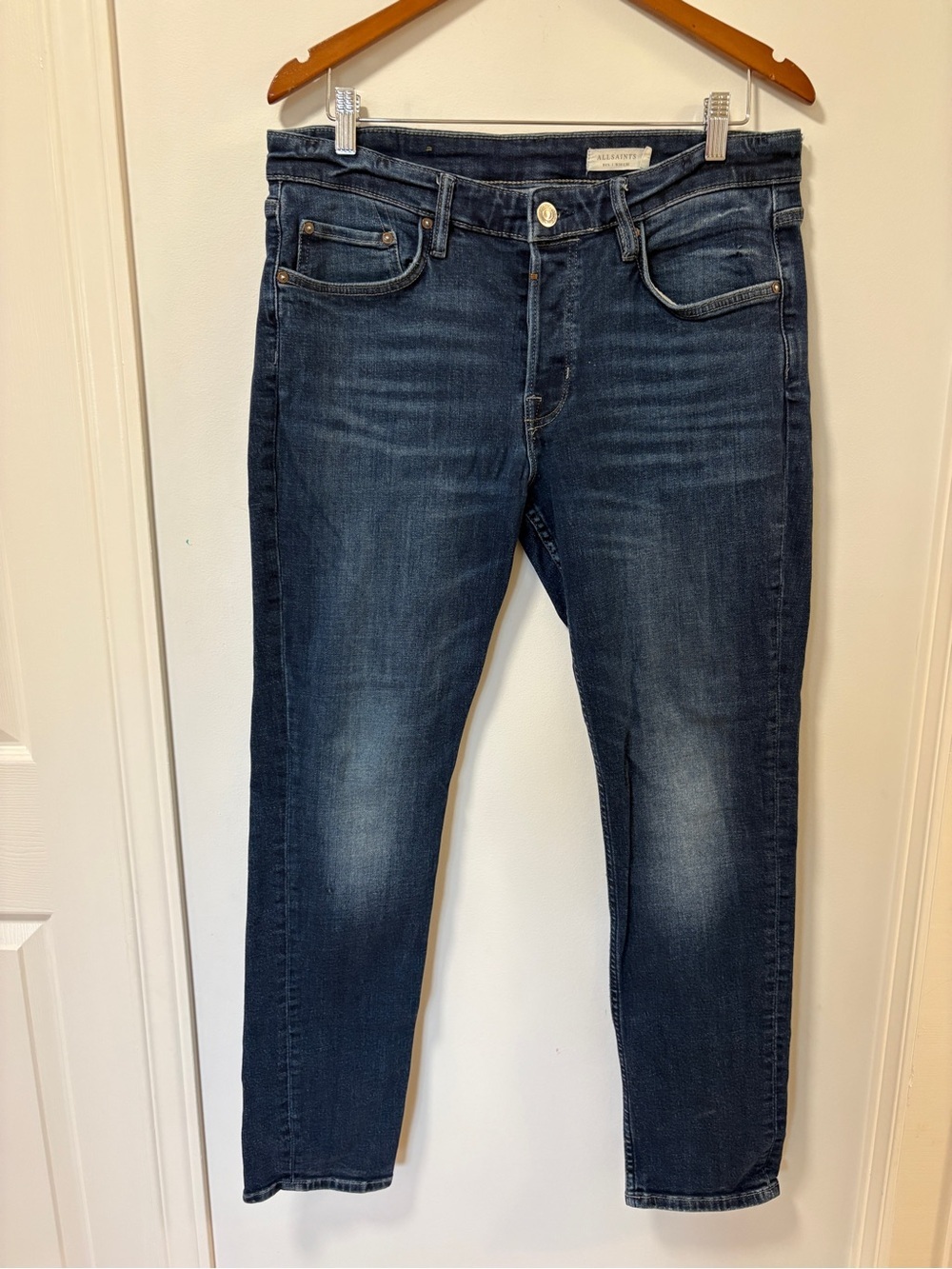 All Saints Rex Jeans | 34/30 Slim Fit | Dark Wash | Fitted Ankle
